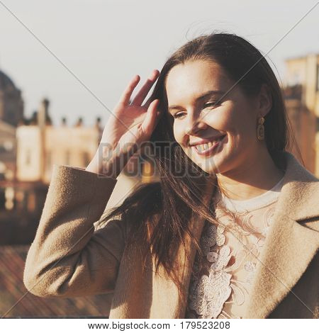 Young Happy Woman During Her Trip To Rome