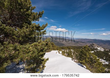 Winter Landscape Of Neila Lagoons Park In Burgos Demanda Mountain Range Castilla Y Leon Spain.