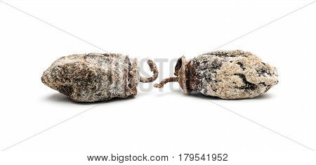 Dried persimmon fruits on white  background. Oriental sweets