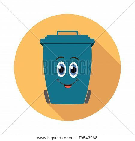 vector flat recycling wheelie bin cartoon icon ready to store rubbish recycling and garden waste isolated on white background
