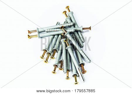owel nail grey plug on isolated cutout. close-up
