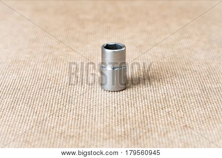 Hex head 11. Hex head for screwdriver. To tool loosening screws bolts and nuts. Picture for illustration a collage.