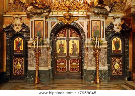 A belső tér a Abbey, San Nilo, Grottaferrata - Róma
