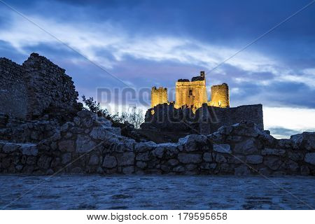 Landscape of Castle Rocca Calascio in Abruzzo in Italy