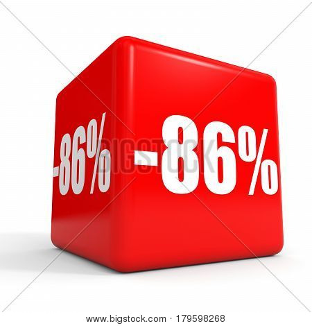 Eighty Six Percent Off. Discount 86 %. Red Cube.