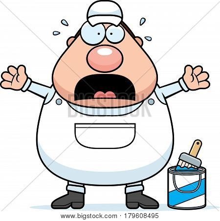 Scared Cartoon Painter