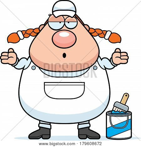 Confused Cartoon Painter