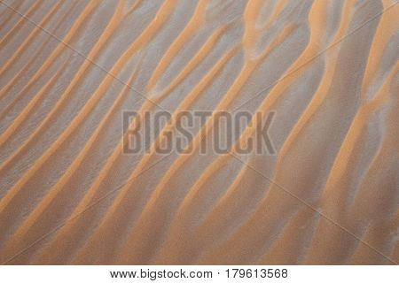 Pattern of Sand dunes of desert near Dubai