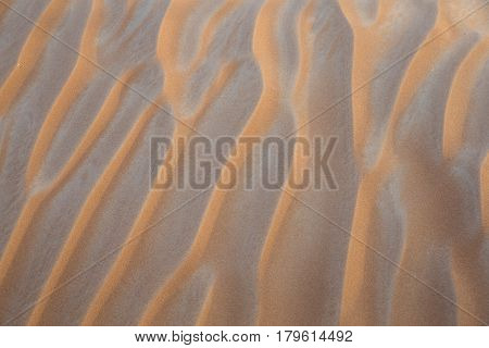 Pattern of Sand dunes of desert near Dubai