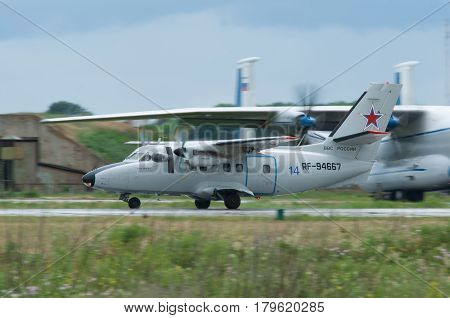 Aircraft L410 run after landing Rostov-on-Don Russia June 4 2013