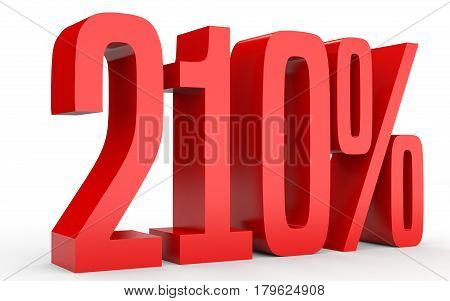Two Hundred And Ten Percent. 210 %. 3D Illustration.