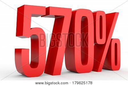 Five Hundred And Seventy Percent. 570 %. 3D Illustration.