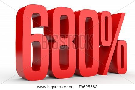 Six Hundred And Eighty Percent. 680 %. 3D Illustration.