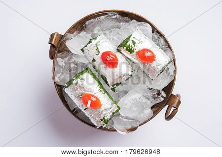 ready to eat Indian Sweet Masala Meetha Paan or Kolkata Meetha pan after lunch or dinner party