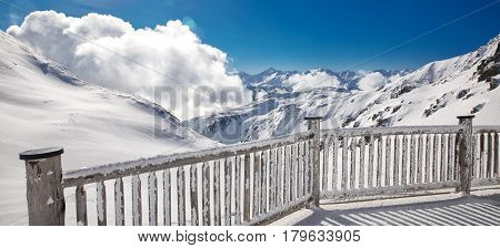 Stunning View To Austrian Alps In Famous Zillertal Arena Ski Resort, Austria.