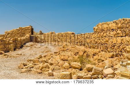 View on the ruins of the Masada fortress - the Judaean Desert, Israel