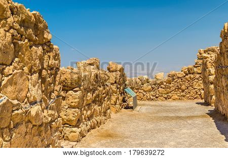 View on the ruins of the Masada fortress - the Judaean Desert, Israel
