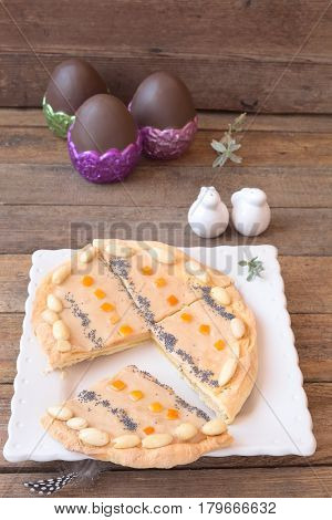 Mazurek, sweet flat Easter cake in Poland