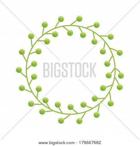 decorative wreath of leaves icon over white background. colorful design. vecotr illustration