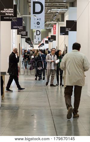 People Visiting Miart 2017 In Milan, Italy