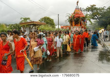 Hindu Celebration Of Pandiale At Saint Andre On La Reunion