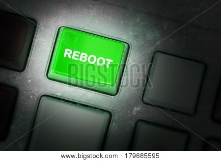 Button On A Dirty Old Panel