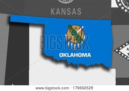 Oklahoma Map And Flag