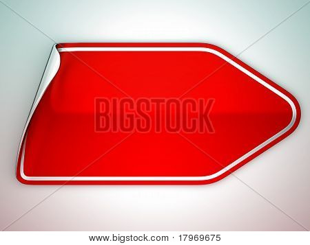 Rosso scollare l'adesivo piegato o etichetta