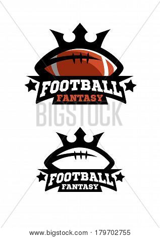 American football fantsy. Two options color and monochrome logo.