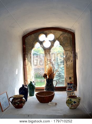 Museum of the fortified saxon medieval church in the village Calnic, Transylvania, Romania.
