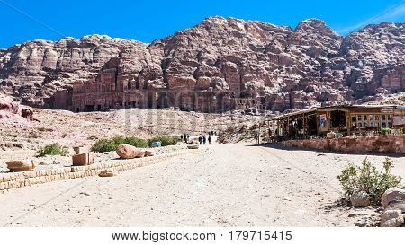 Bedouin Market On Central Square In Petra Town
