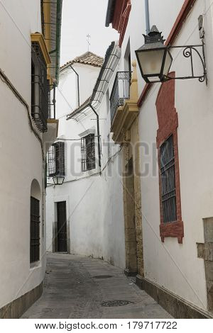 Cordoba (Andalucia Spain): old typical street in the Juderia