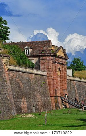 Neuf Brisach France - july 23 2016 : the fortification in summer