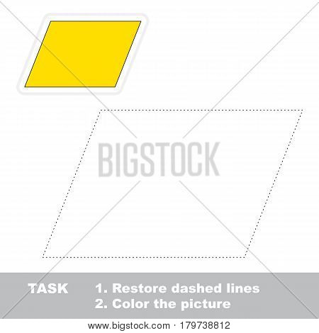 Parallelogram. Dot to dot educational game for kids, the primary geometry for preschool children.
