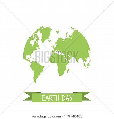 Earth Day With World Map On A White Background