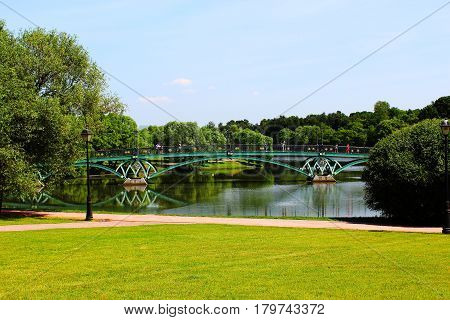 The bridge over the pond in the Park Tsaritsyno Moscow