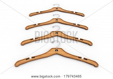 3d rendering of wooden coat hanger Hook, Boutique, Cloakroom, Vestito, Appendino
