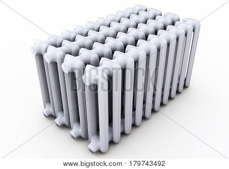 Heating radiators isolated on white background 3d render