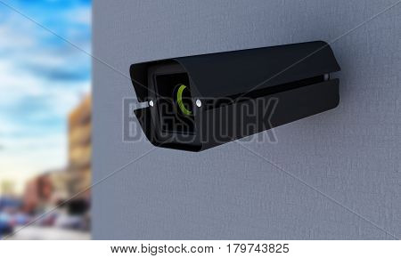 Securiy camera fixing the wall 3d render