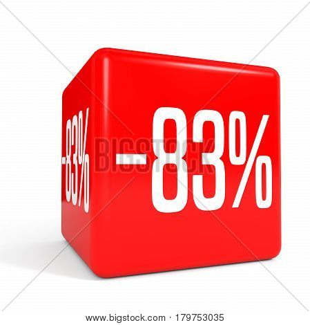 Eighty Three Percent Off. Discount 83 %. Red Cube.