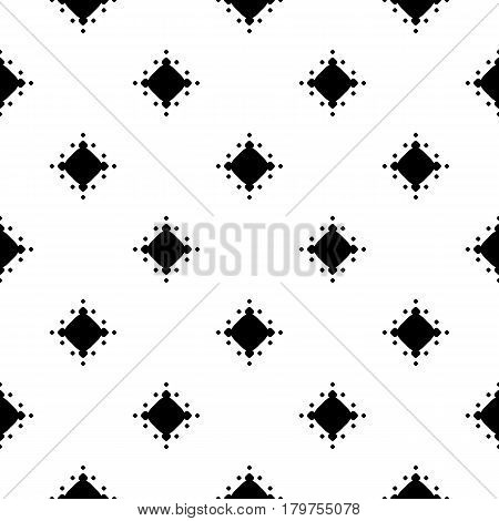 Vector monochrome texture, dotted seamless pattern, black & white geometric abstract background. Illustration with simple rounded figures, circular spots. Speckled backdrop. Design for tileable print