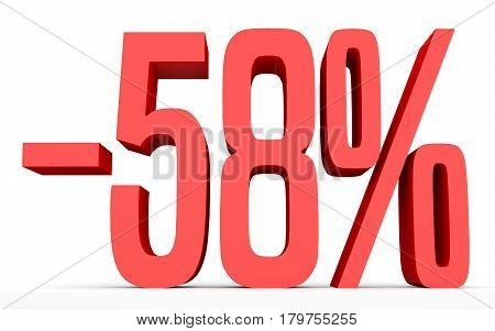 Minus Fifty Eight Percent. Discount 58 %.