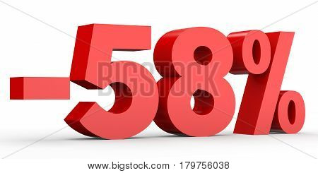 Minus Fifty Eight Percent. Discount 58 %.