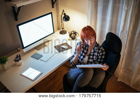 Making Notes In Home Office