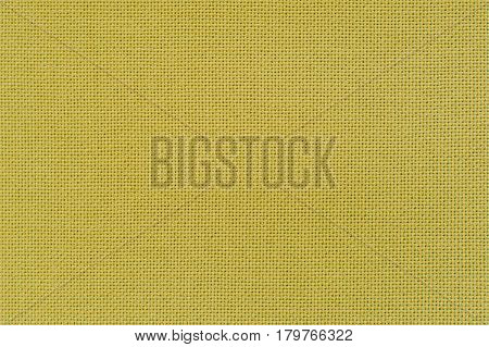 Texture Of The Yellow Color Linen Fabric. Close-up View For The Background.