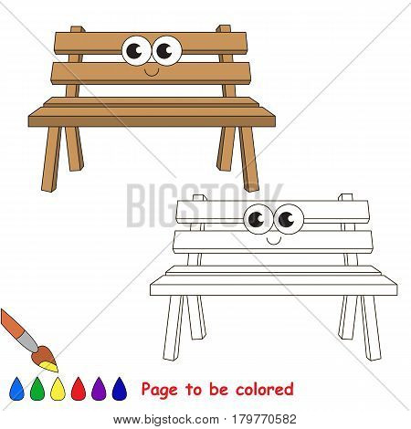 Funny Wooden Bench to be colored, the coloring book for preschool kids with easy educational gaming level.