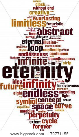 Eternity word cloud concept. Vector illustration on white