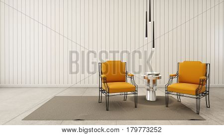 Simple of livingroom set modern - 3D render