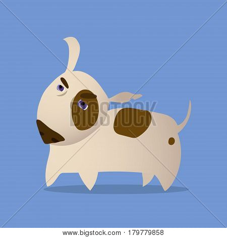 Cartoon Vector Illustration of Funny Purebred Bull Terrier Dog
