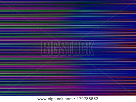 Abstract blue striped lined horizontal glowing background. Scan screen. Technological futuristic card with stripes. Vector illustration.